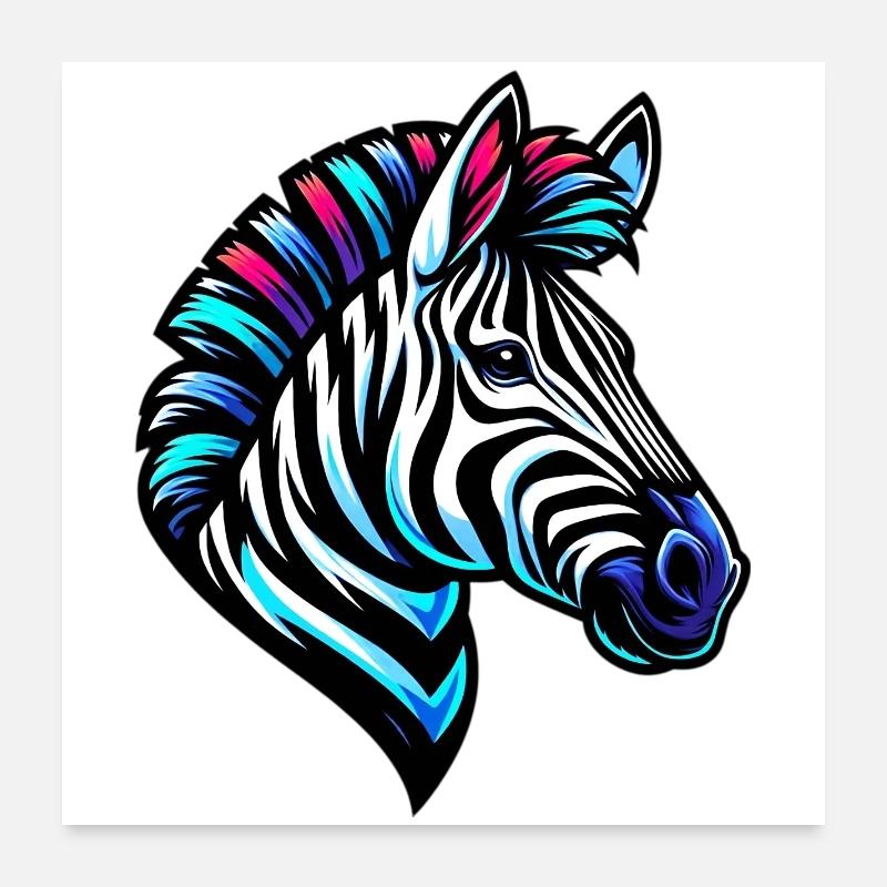 Zebra Poster 24" x 24" (60x60 cm)
