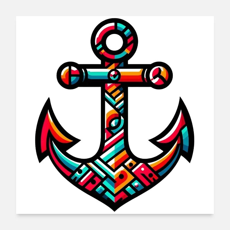 Ein Anker Poster 60x60 cm