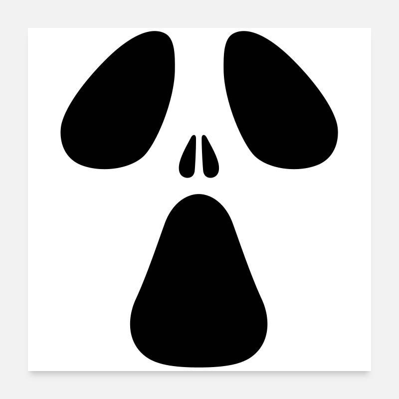 AC Designs Halloween Ghost Face - Poster 60 x 60 cm - blanc