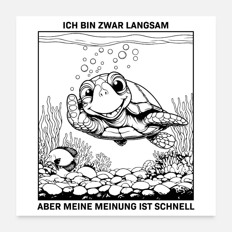 Opinionated turtle Poster 24" x 24" (60x60 cm)