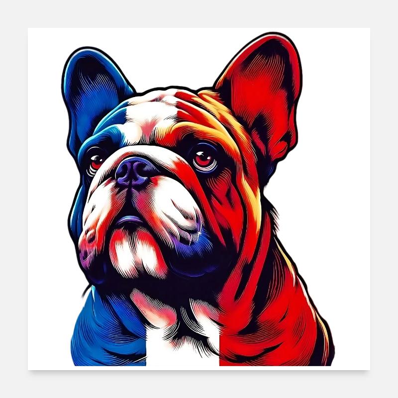 Bouledogue français Chien Poster 60 x 60 cm
