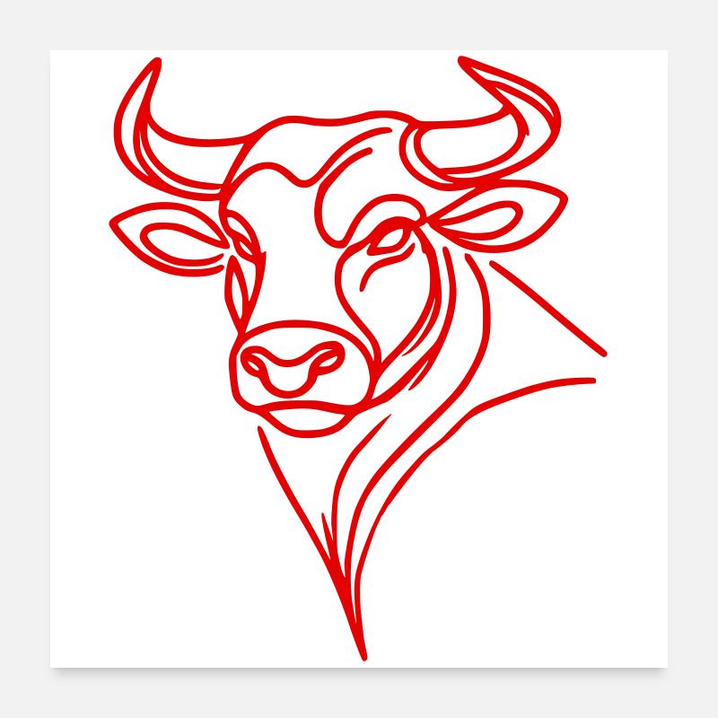Taurus red Poster 24" x 24" (60x60 cm)