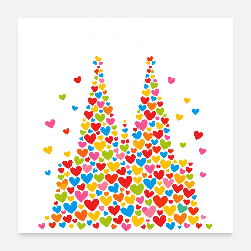 Cologne Carnival Alaaf Confetti Gift Poster 24" x 24" (60x60 cm)