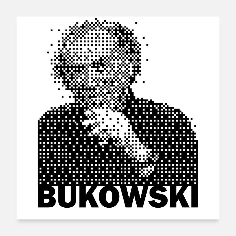 Porträt von Charles Bukowski Poster 60x60 cm