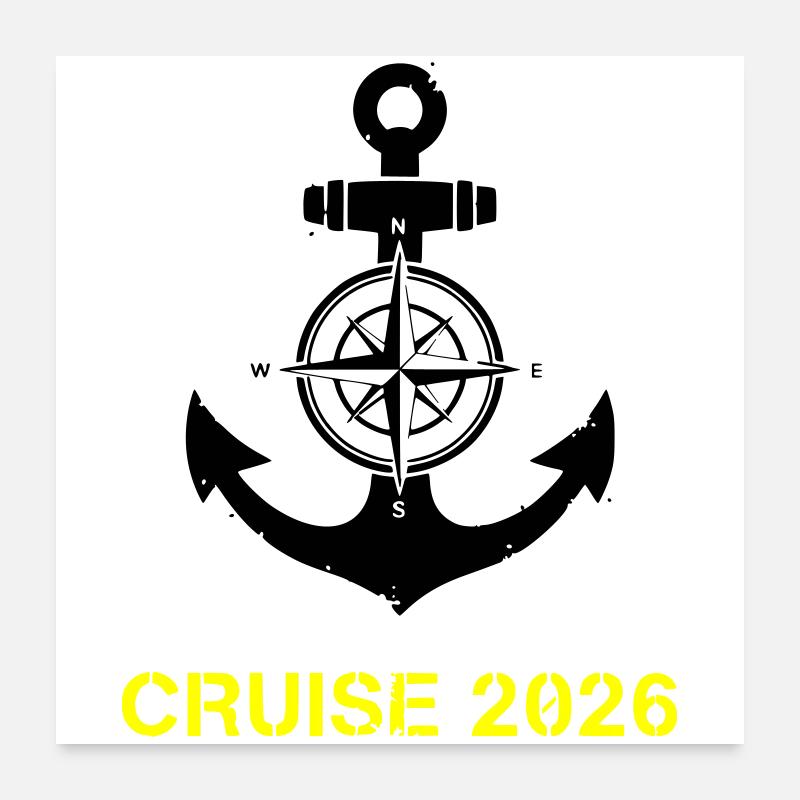 Croisière 2026 Anchor Compass Poster 60 x 60 cm