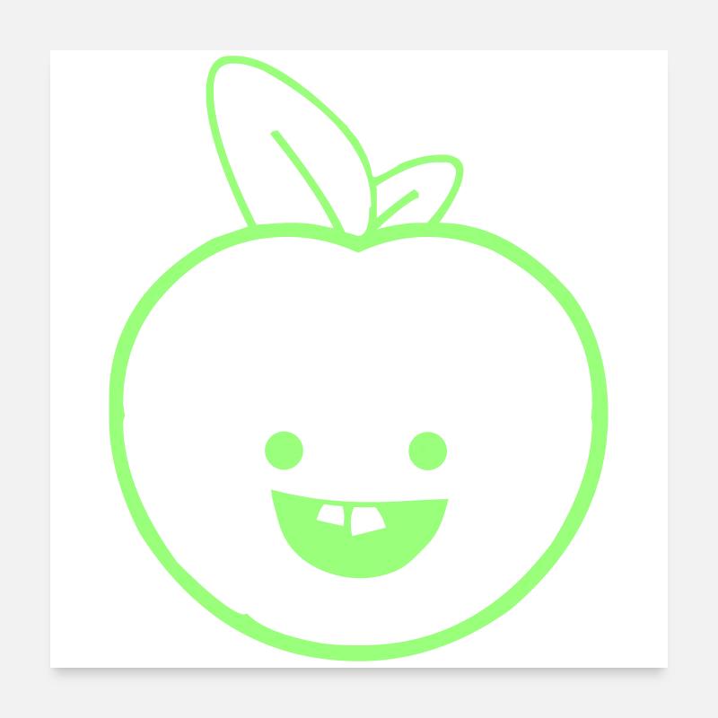 Lime Apfel Lächeln Poster 60x60 cm