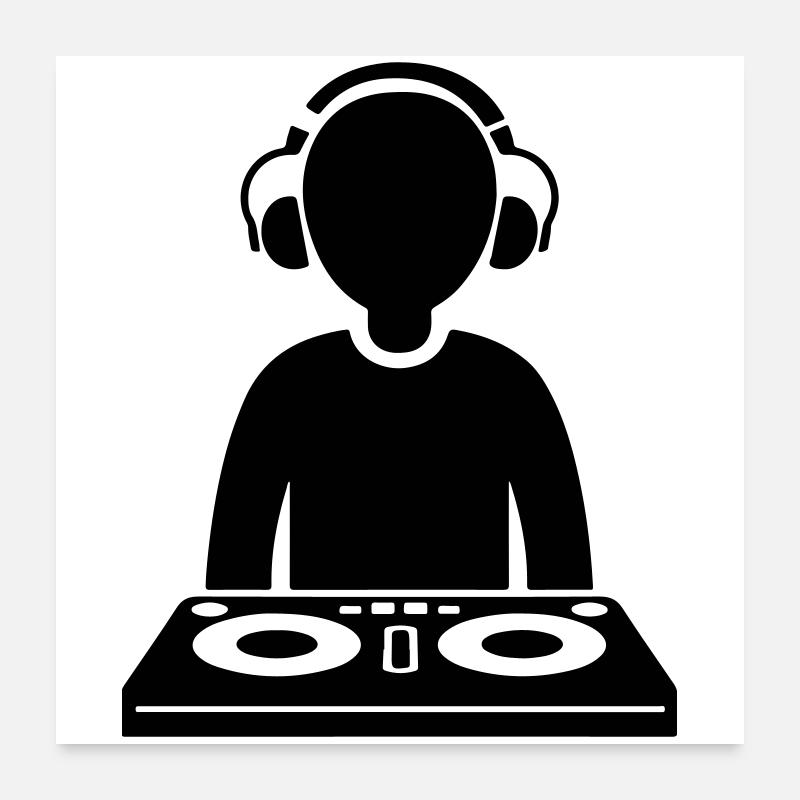 DJ Turntables Party Poster 60x60 cm