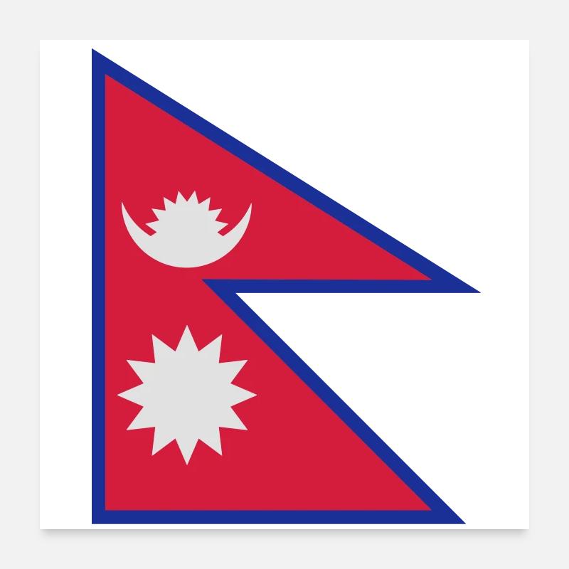 Drapeau Népal Poster 60 x 60 cm