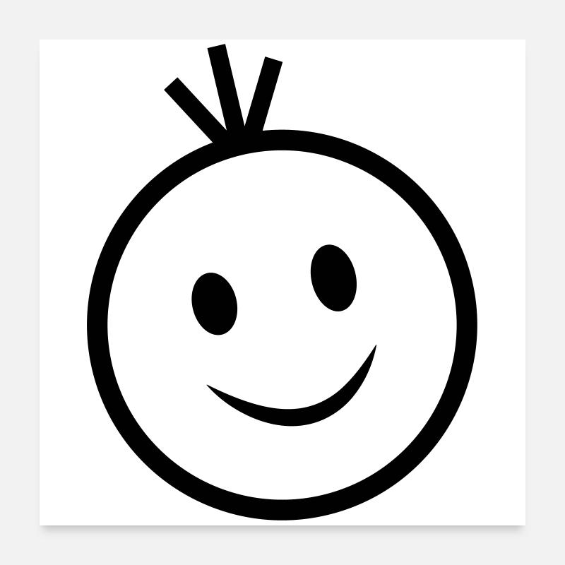 visage heureux Poster 60 x 60 cm