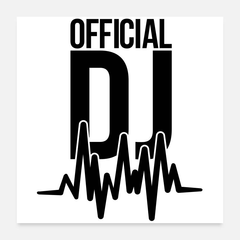 dj - Poster 60x60 cm - Weiß
