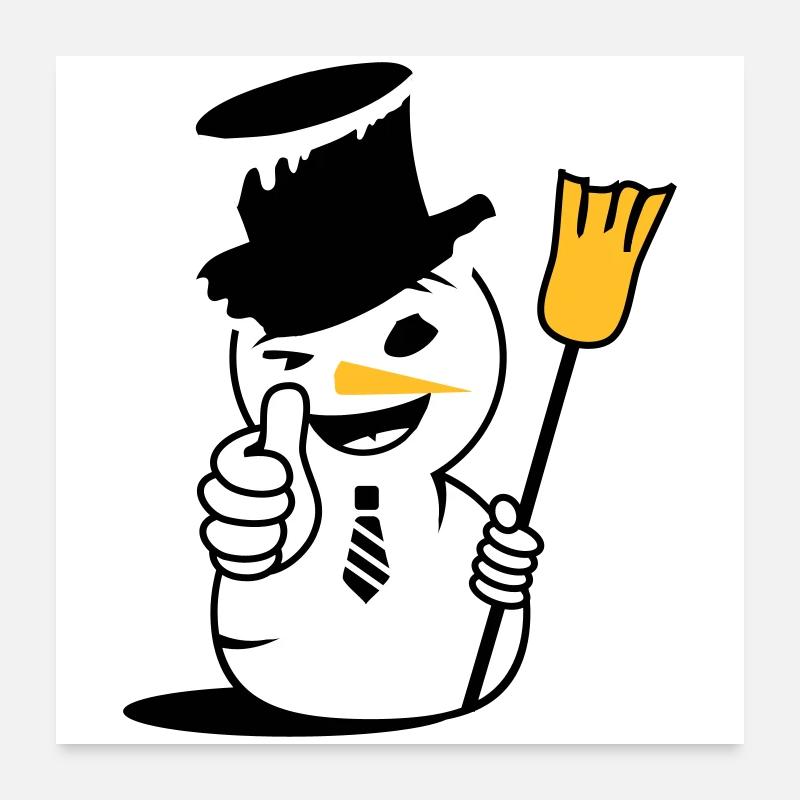 Cool snowman with thumbs up Poster 24" x 24" (60x60 cm)