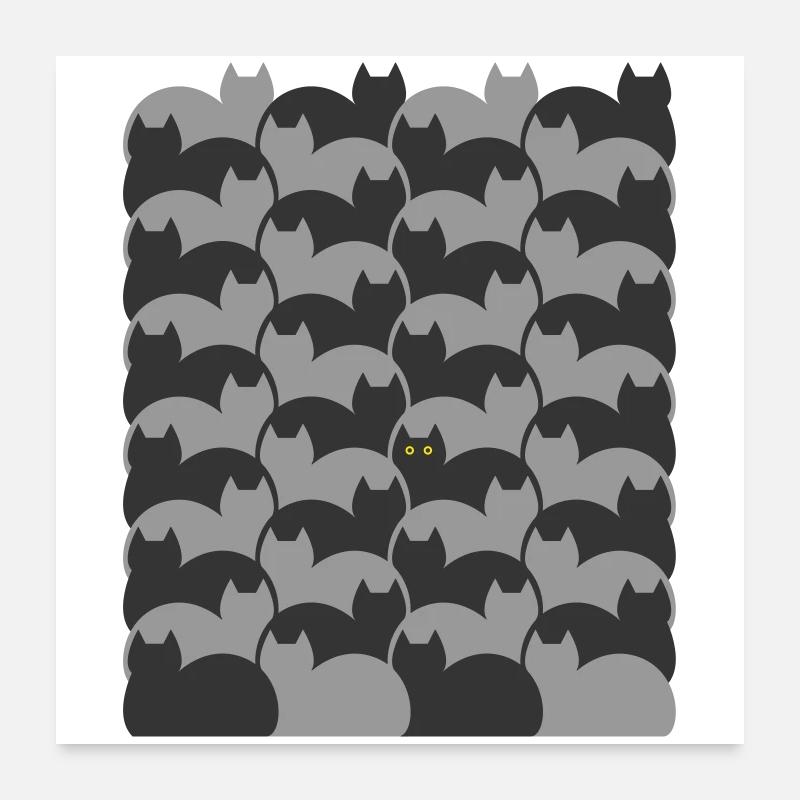 Escher Style Cats Textur Poster 60x60 cm