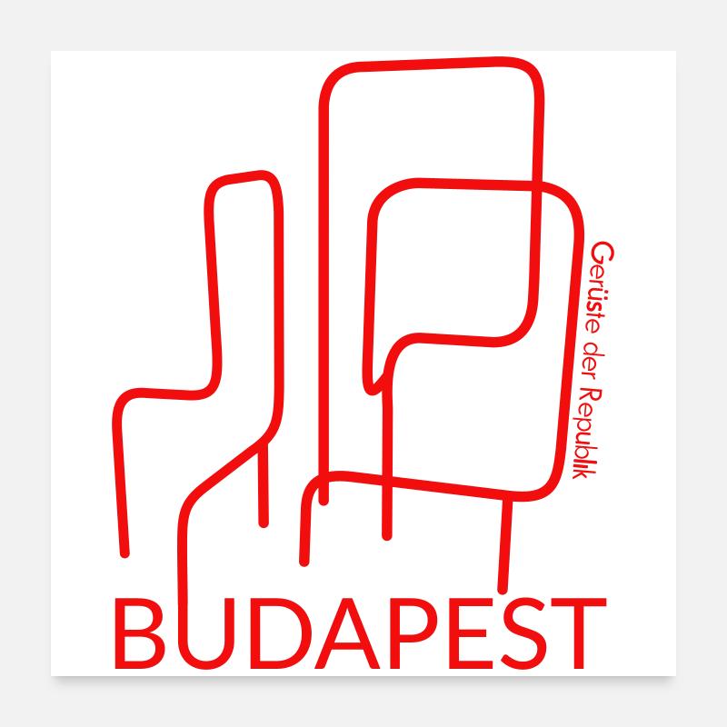 Budapest Klettergerüst - Poster 60x60 cm - Weiß