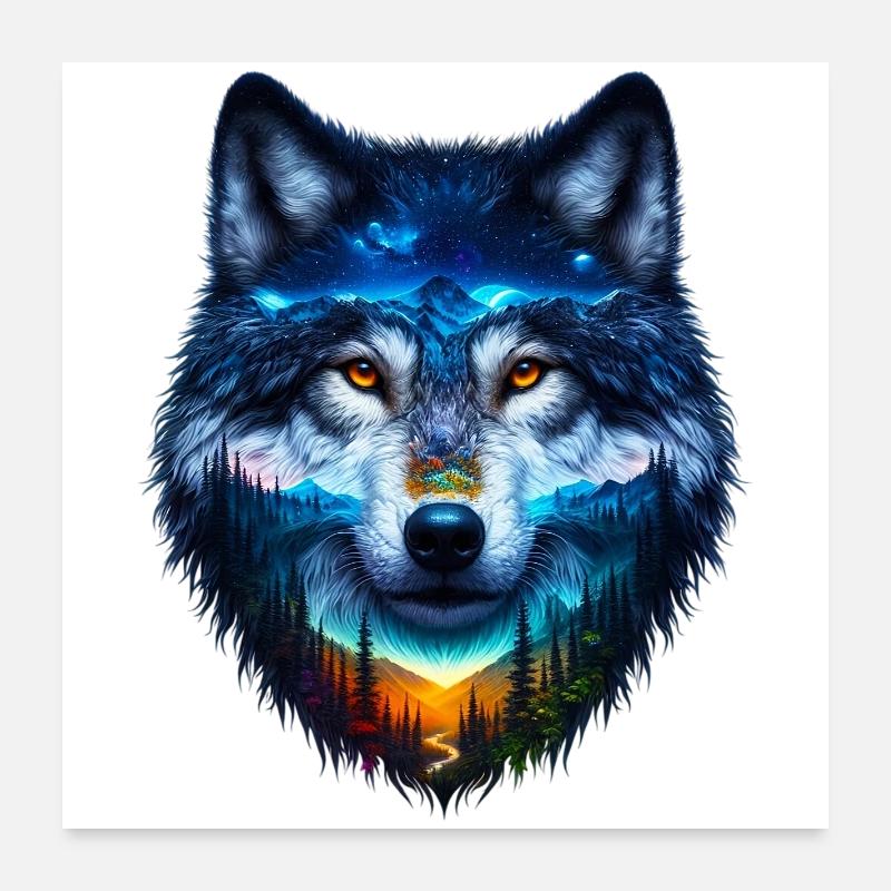 Wolf Poster 60x60 cm