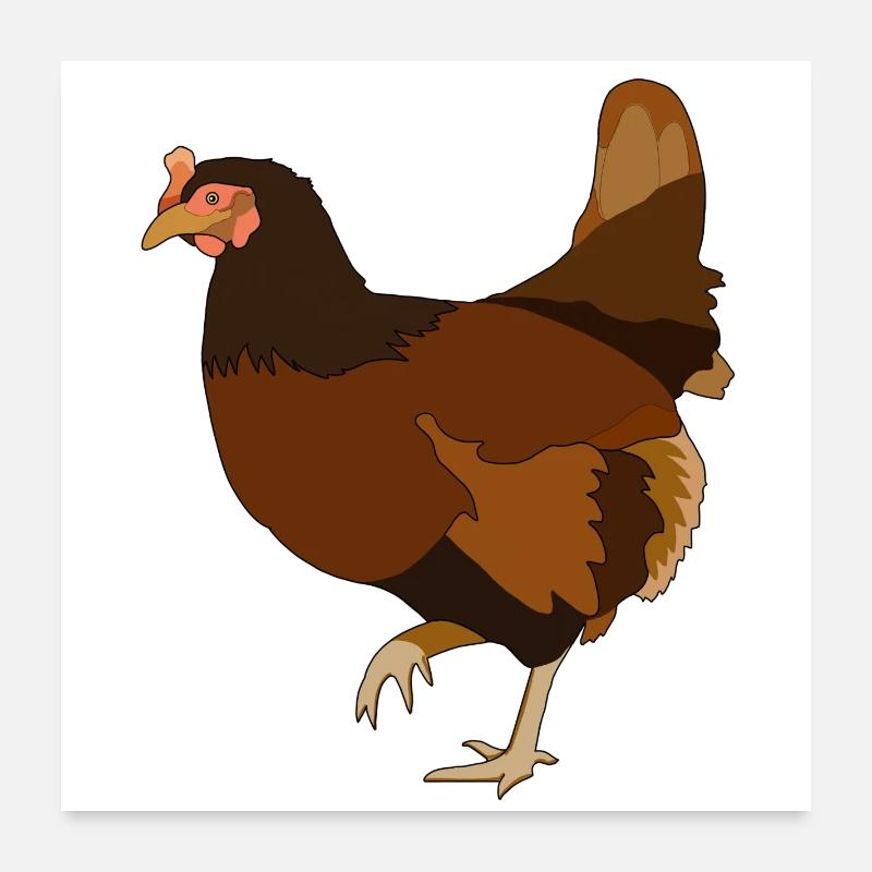 Chicken Chickens Poster 24" x 24" (60x60 cm)