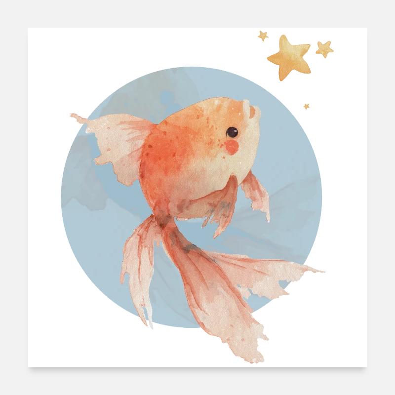 Goldfish with vision Poster 24" x 24" (60x60 cm)