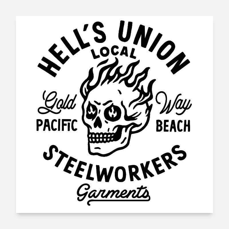 Hell's Union - Poster 60 x 60 cm - blanc