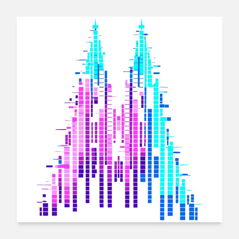 Confettis au cœur du Carnaval de Cologne Poster 60 x 60 cm