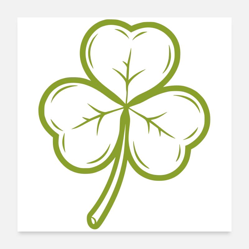 Vert trèfle Poster 60 x 60 cm