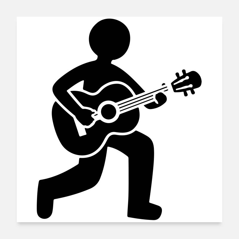 Guitariste Guitare acoustique Poster 60 x 60 cm