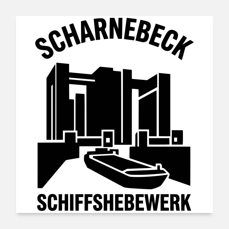 Scharnebeck Schiffshebewerk Poster 60x60 cm