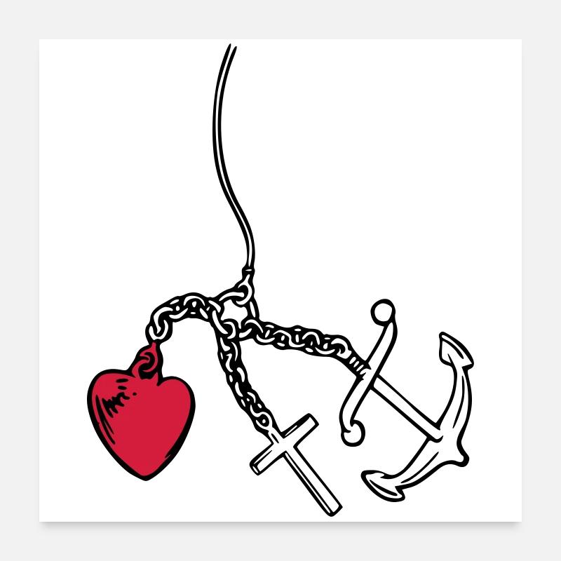 glaube liebe hoffnung herz Poster 60x60 cm