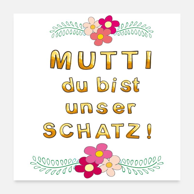 Mutti, Muttertag Poster 60x60 cm
