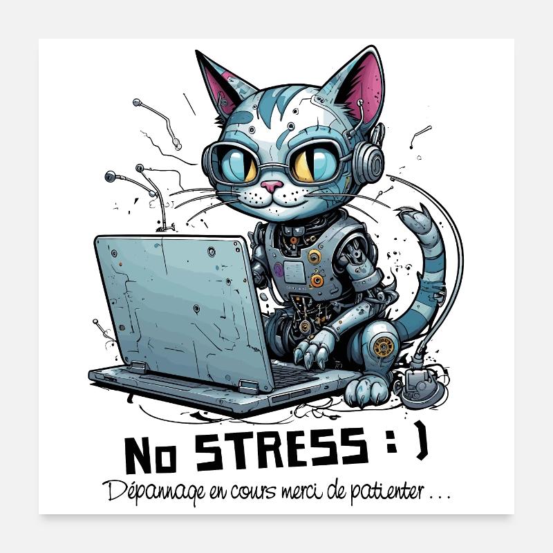 Geeky computer chat, computer humor - Poster 24" x 24" (60x60 cm) - white