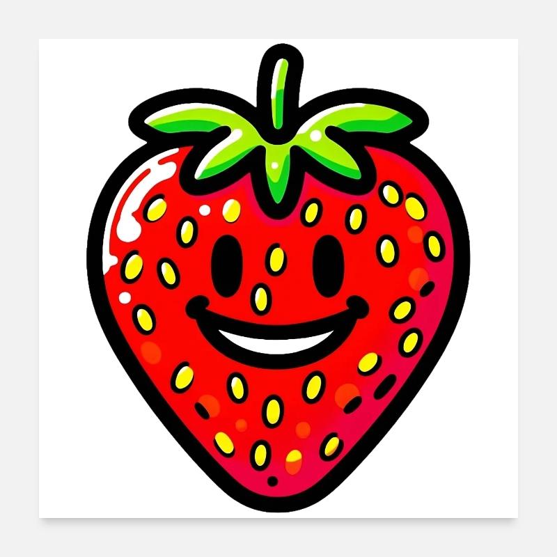 Fraises et fraises Poster 60 x 60 cm