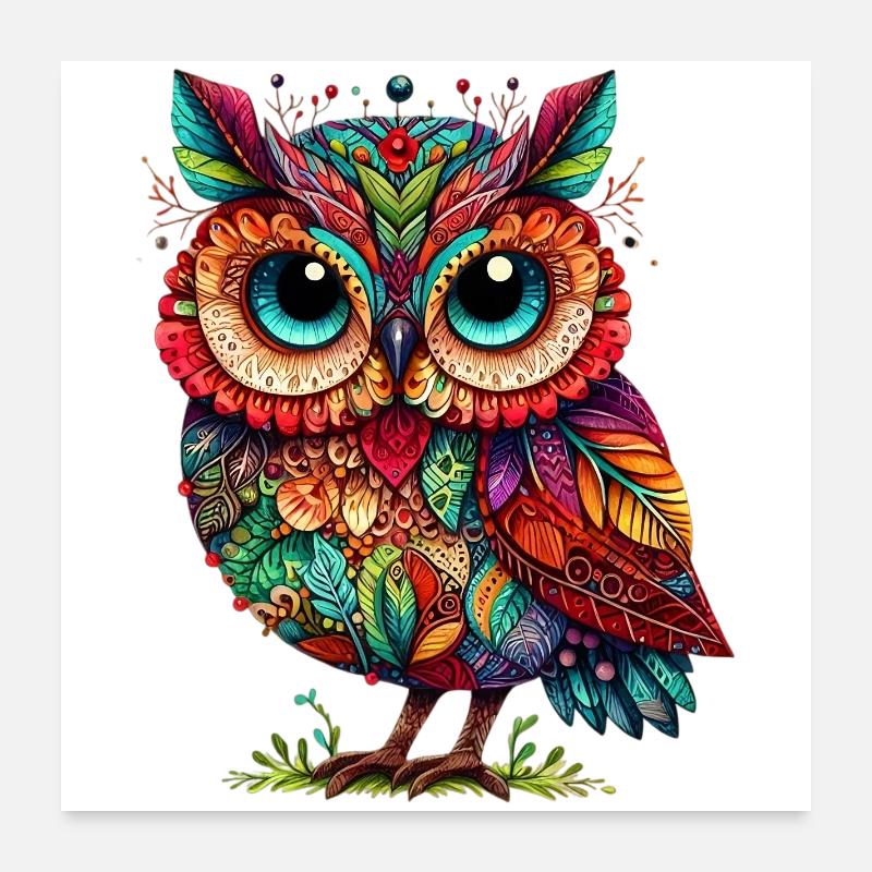 Hibou Poster 60 x 60 cm