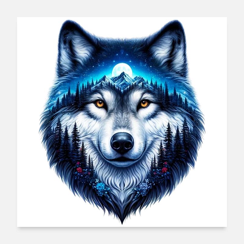 Loup Poster 60 x 60 cm