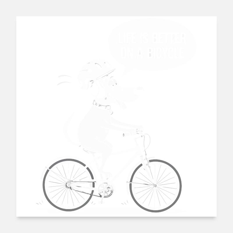 Bicycle Life Better Slogan Design Poster 24" x 24" (60x60 cm)