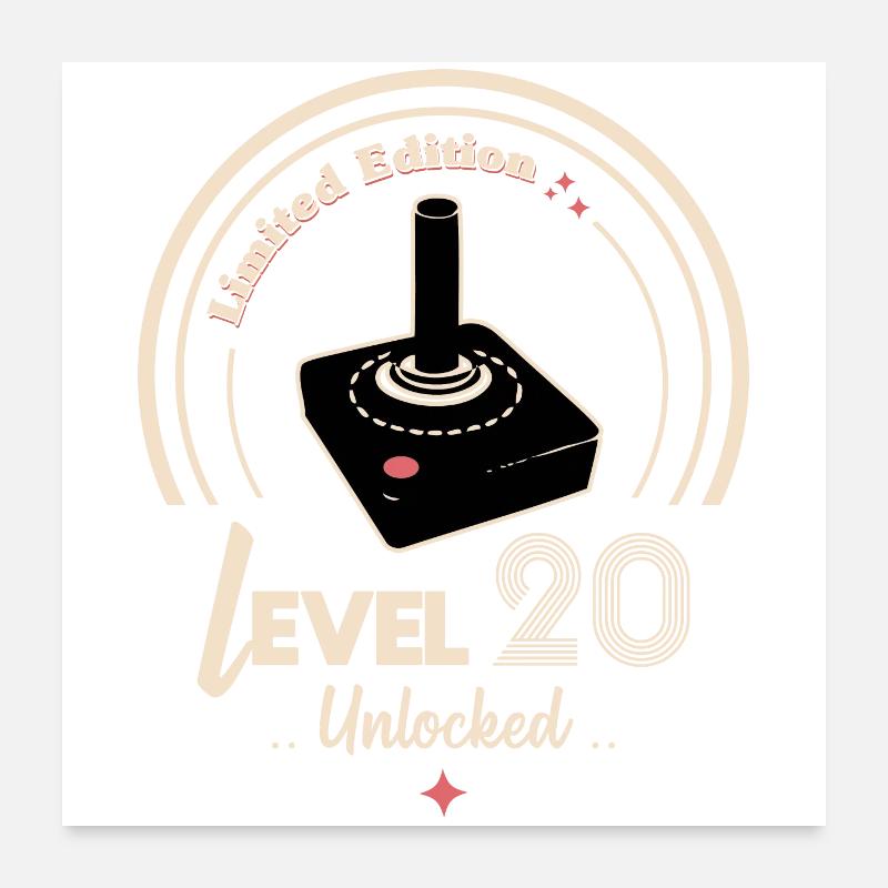 Limitierte Auflage Retro-Joystick-Design Poster 60x60 cm