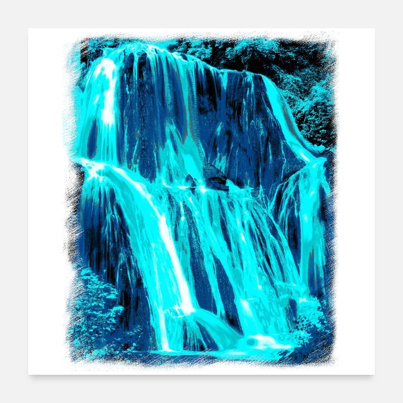 Wasserfall Poster 60x60 cm