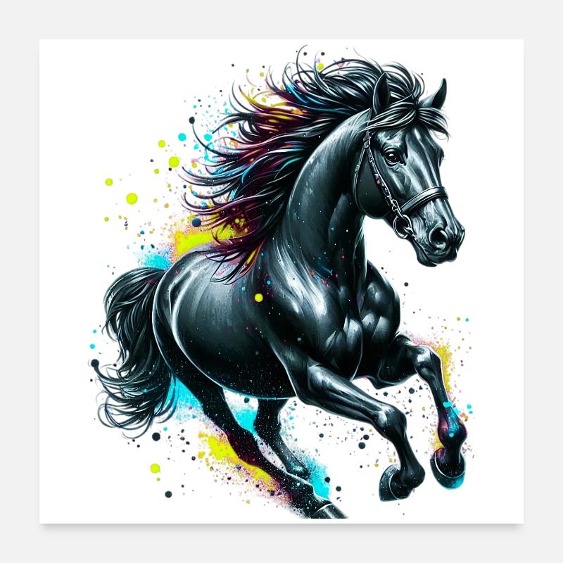 Hest Poster 60x60 cm