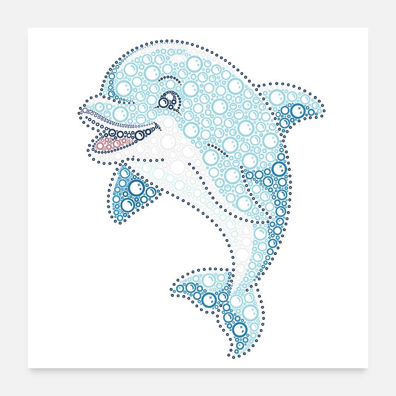 VSP Bubble Dolphin Poster 60 x 60 cm