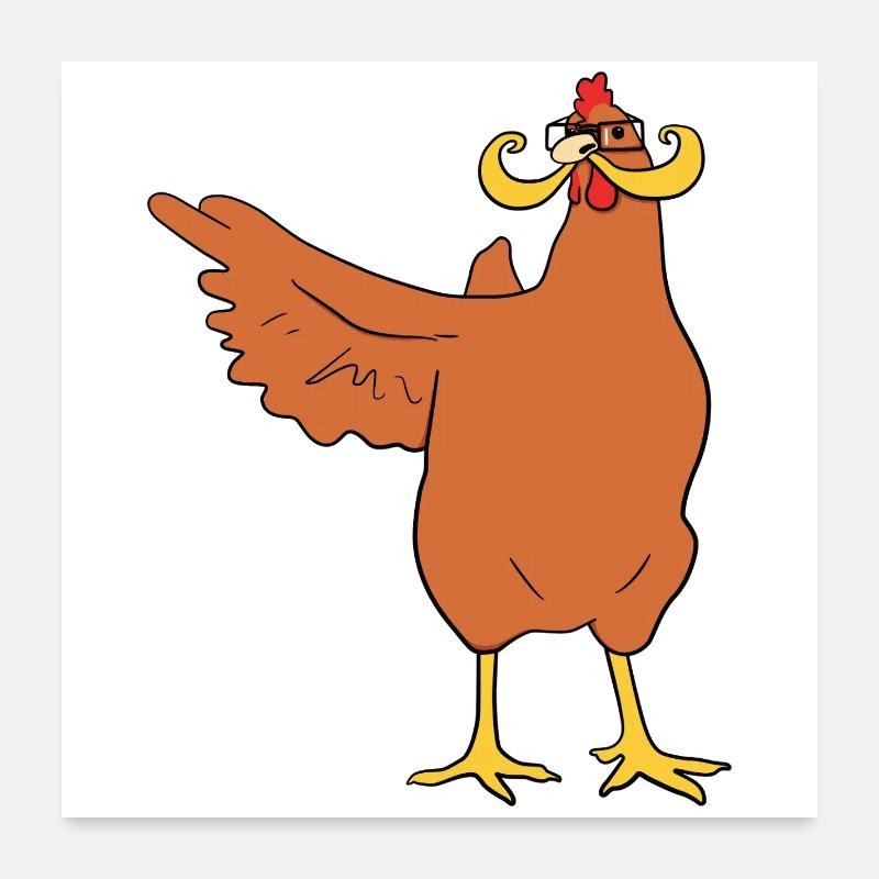 Pas de poulet ici Poster 60 x 60 cm