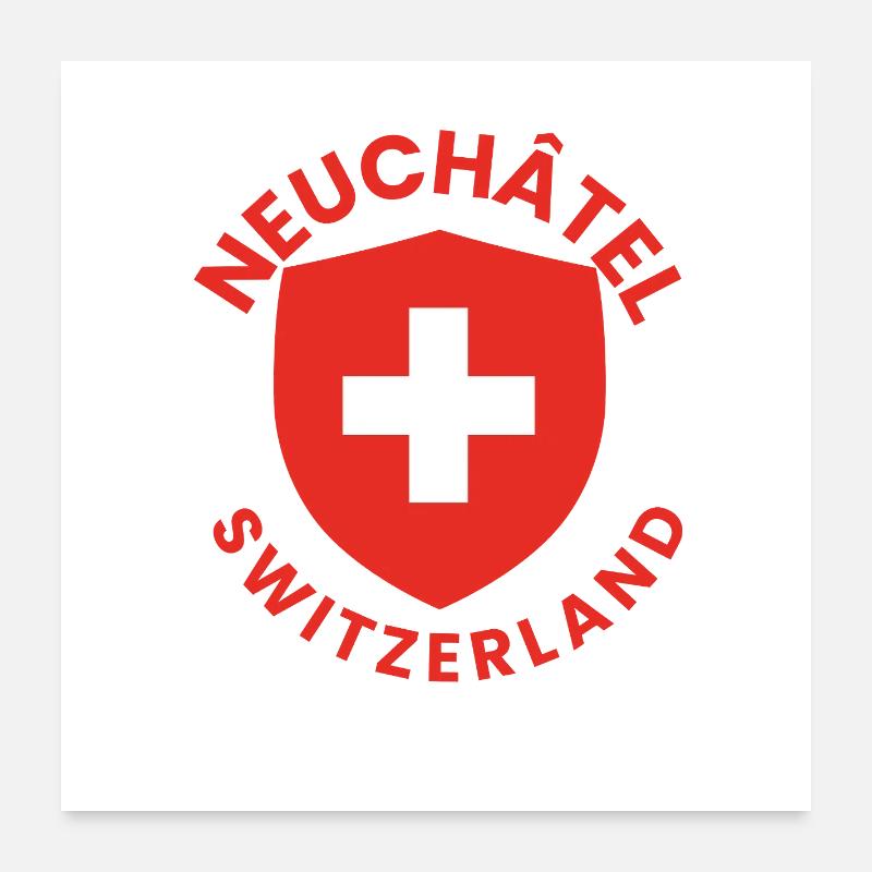 Neuchâtel Swiss Shield Poster 24" x 24" (60x60 cm)