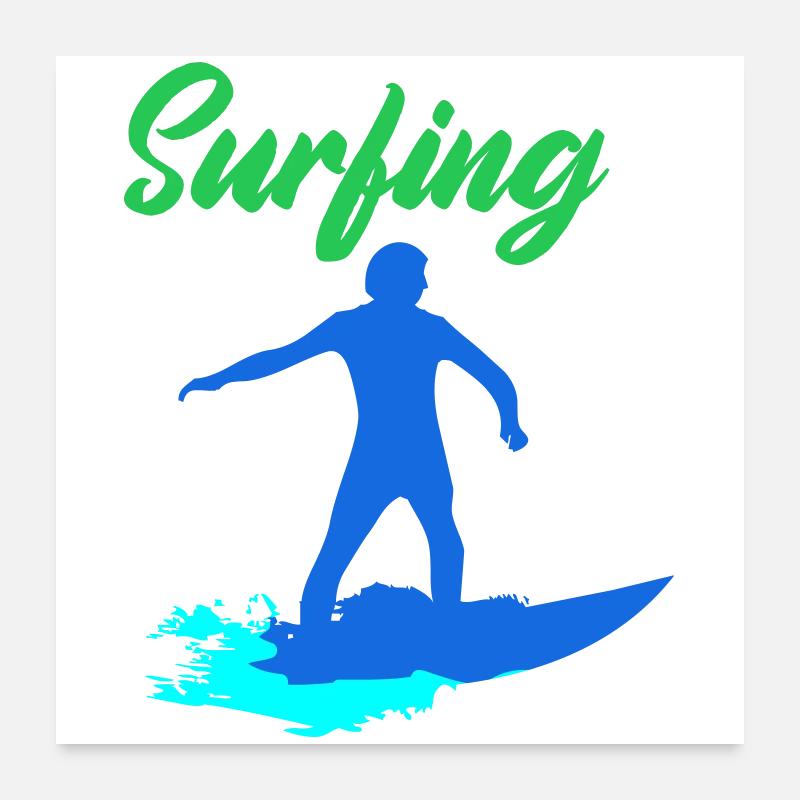Surfeur Poster 60 x 60 cm