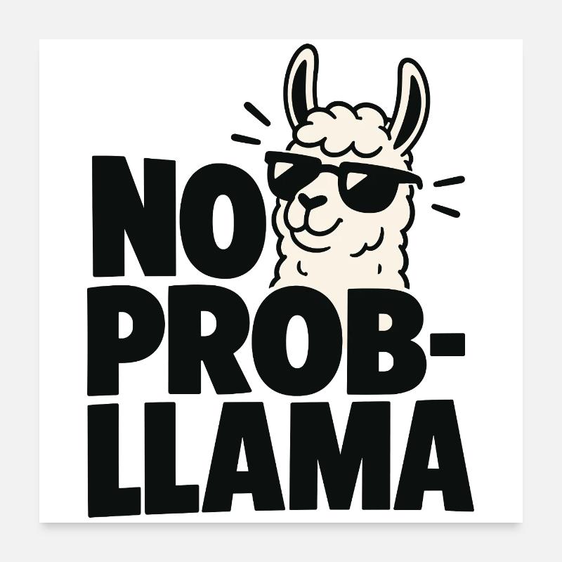 Pas de dicton Probllama Cool Lama Poster 60 x 60 cm