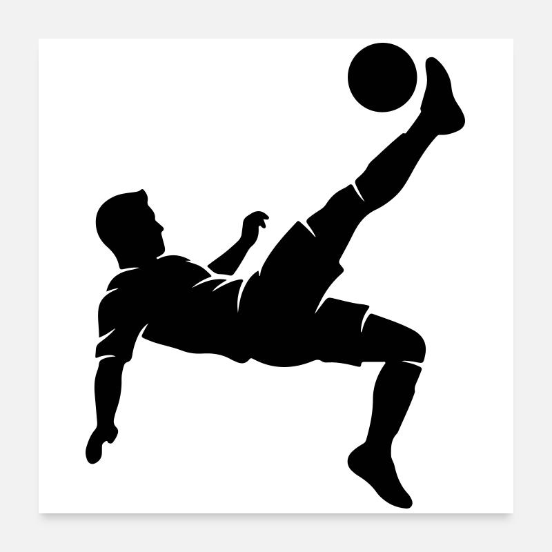 Bicyclette du footballeur Poster 60 x 60 cm