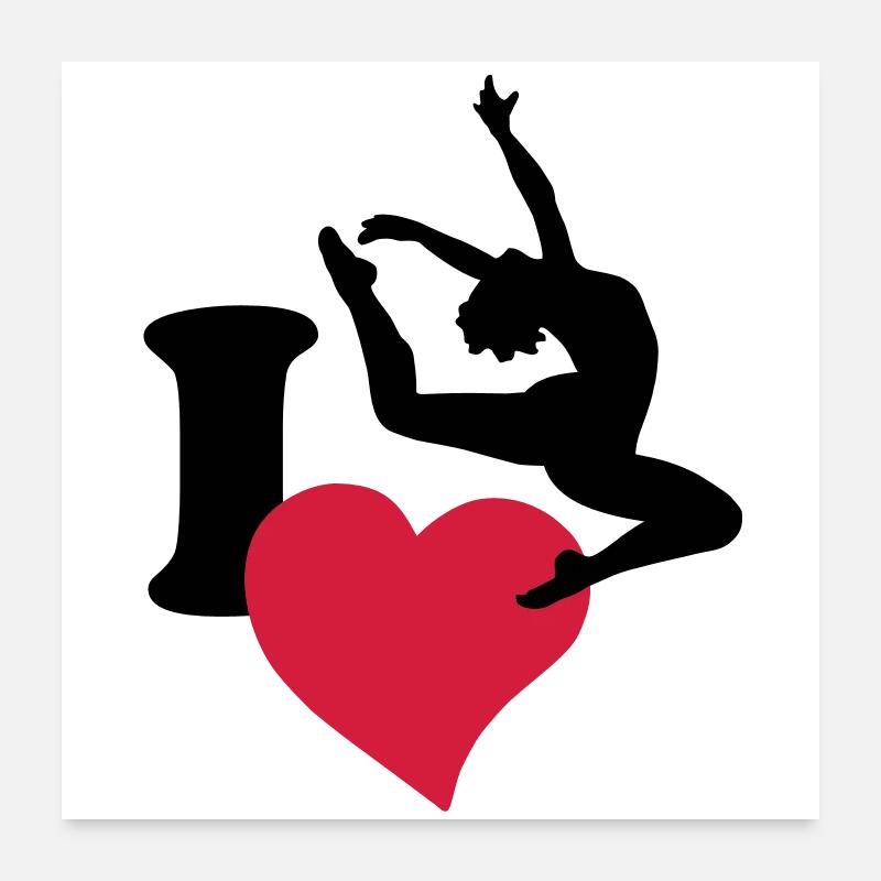 I love dancing - Ich liebe tanzen Poster 60x60 cm