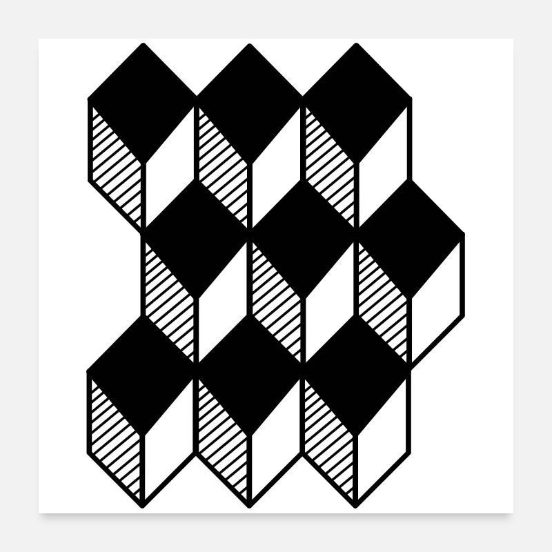 cube 3D Poster 24" x 24" (60x60 cm)