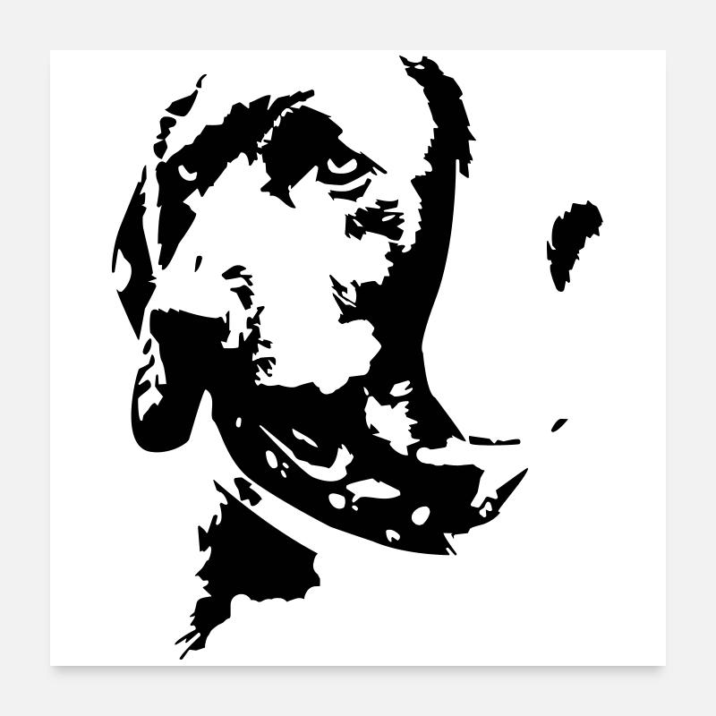 Bayerischer Gebirgsschweißhund Kopf - Poster 60x60 cm - Weiß