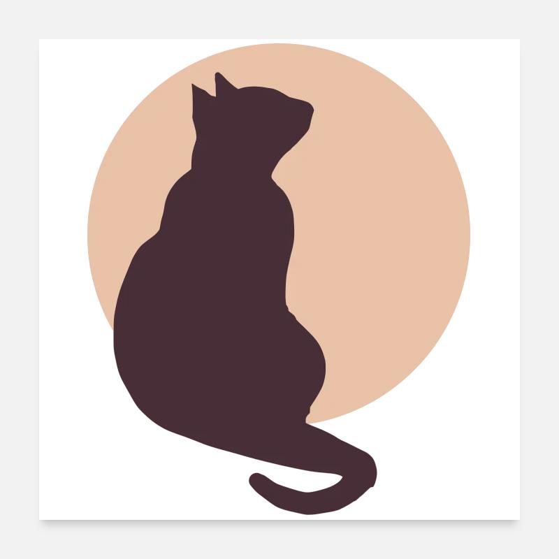 Moon Cat Poster 24" x 24" (60x60 cm)
