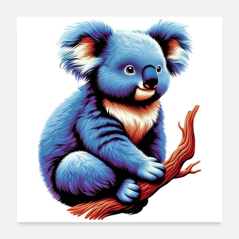 Koala - Poster 60x60 cm - Weiß