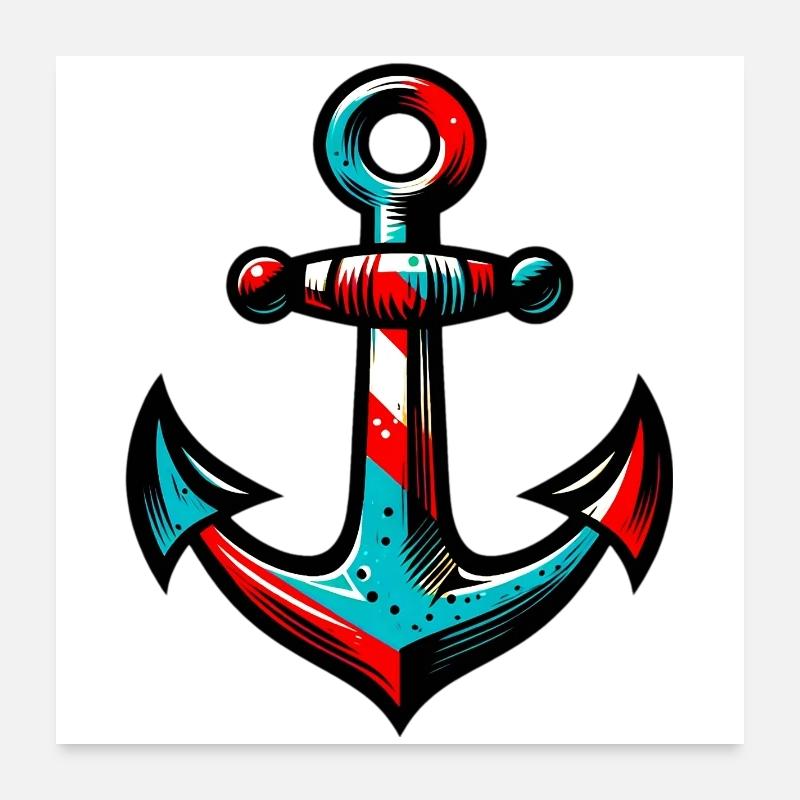 Ein Anker Poster 60x60 cm
