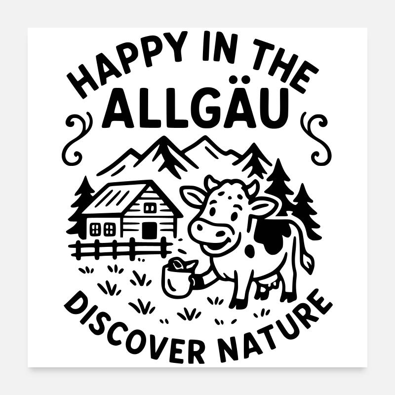 HappyAllgaeu Poster 60 x 60 cm