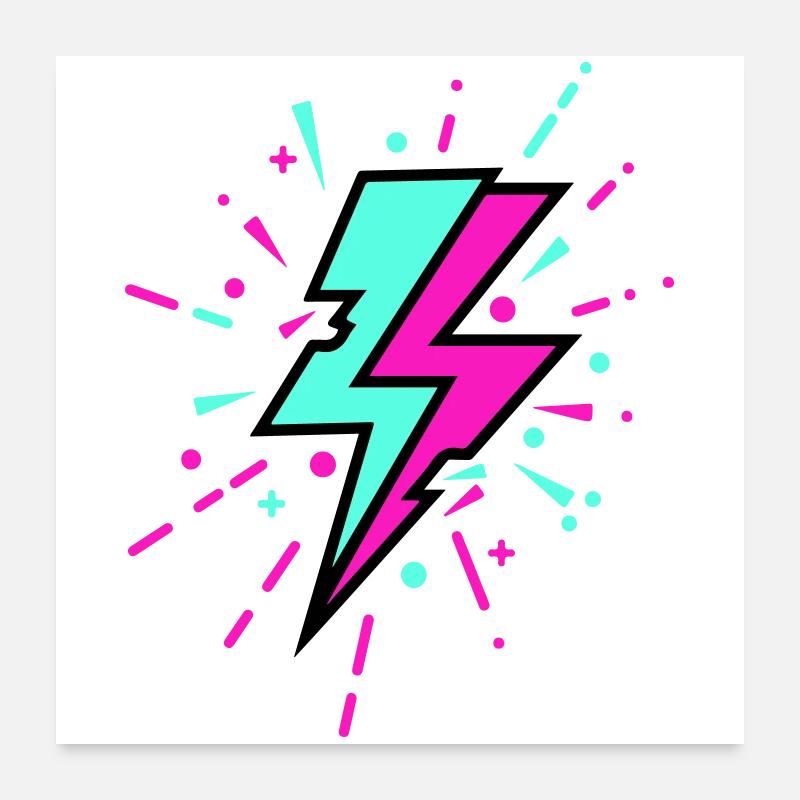 Retro Blitz bunten Stil Poster 60x60 cm