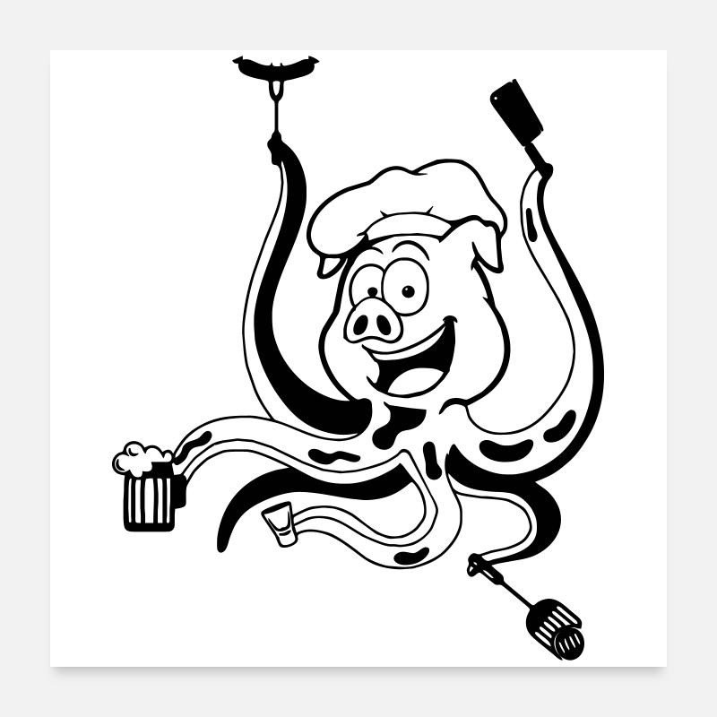Grill-Speck-Takel Poster 60x60 cm